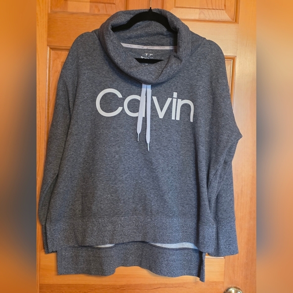 Calvin Klein Tops - Calvin Klein Dark Gray Cowl Neck Pullover Sweatshirt